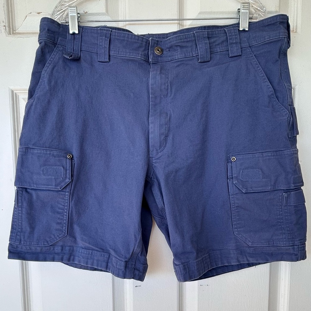 Duluth Trading‎ Co. Flex Fire Hose Cargo Shorts Blue/Gray Size 40 Relaxed Fit
